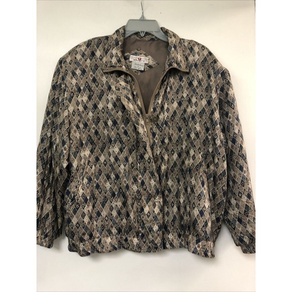 Vintage Unisex Stunt Sports Silk Bomber Lightweight Jacket Size Medium Pattern